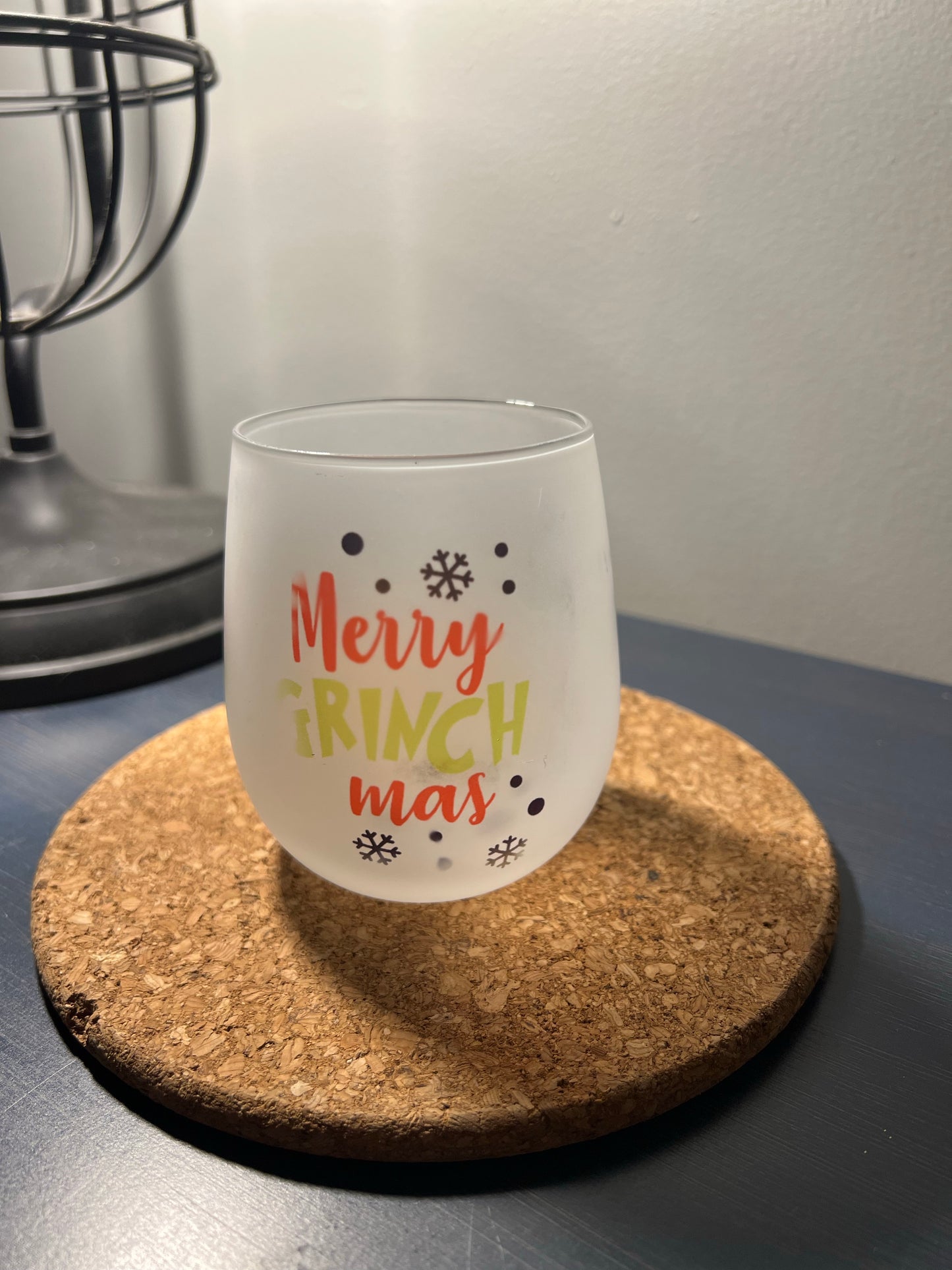 Grinch Wine Glass